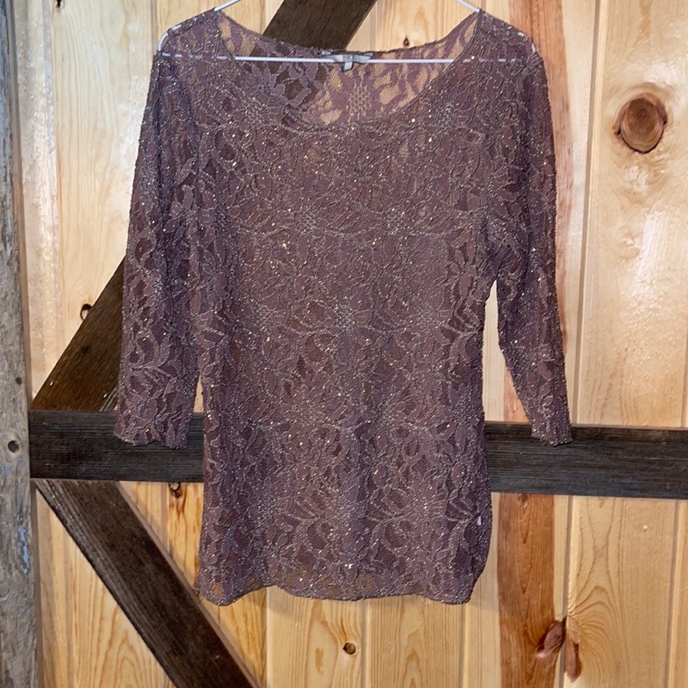 BKE lace sparkly blouse